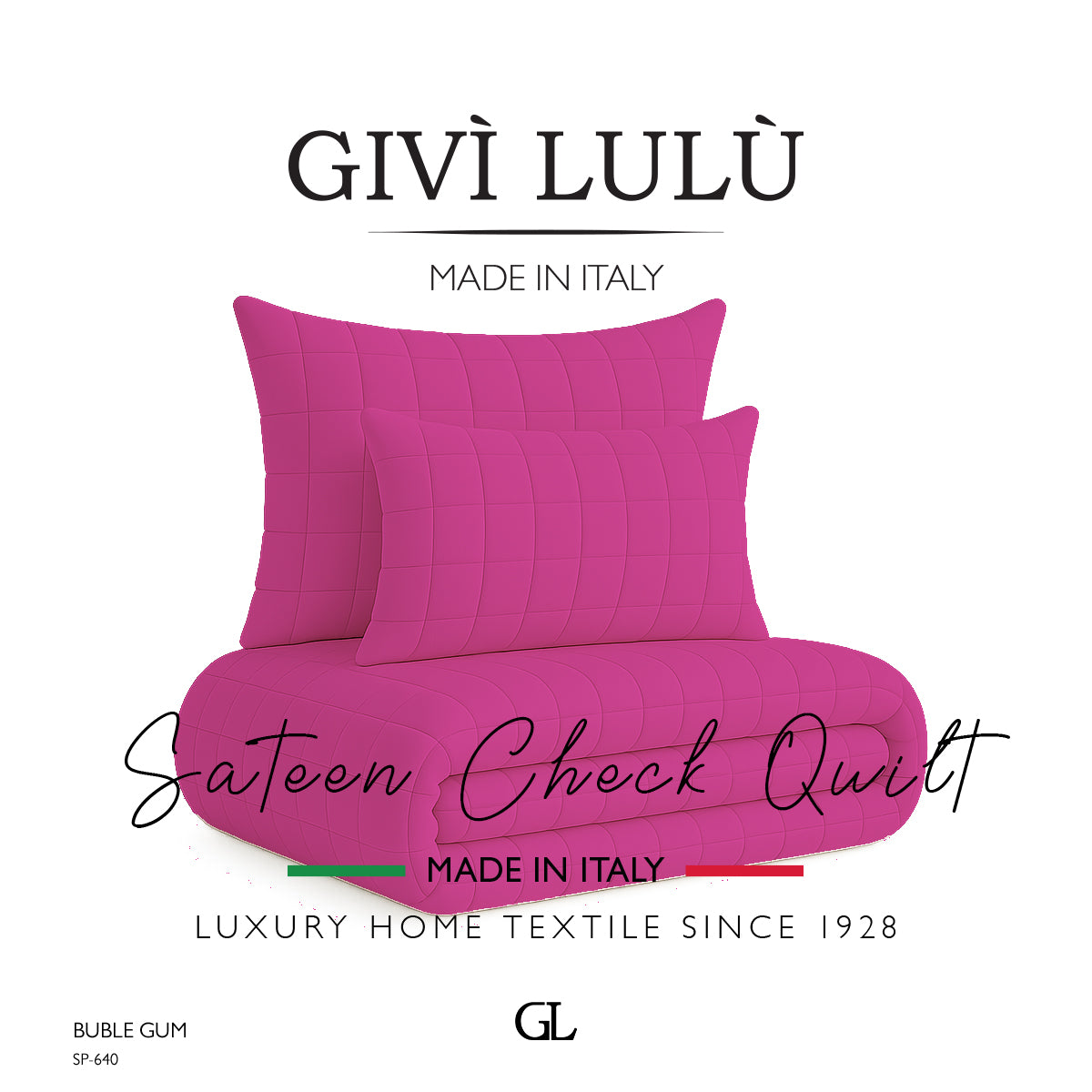 Check Quilt Mid Season - buble gum