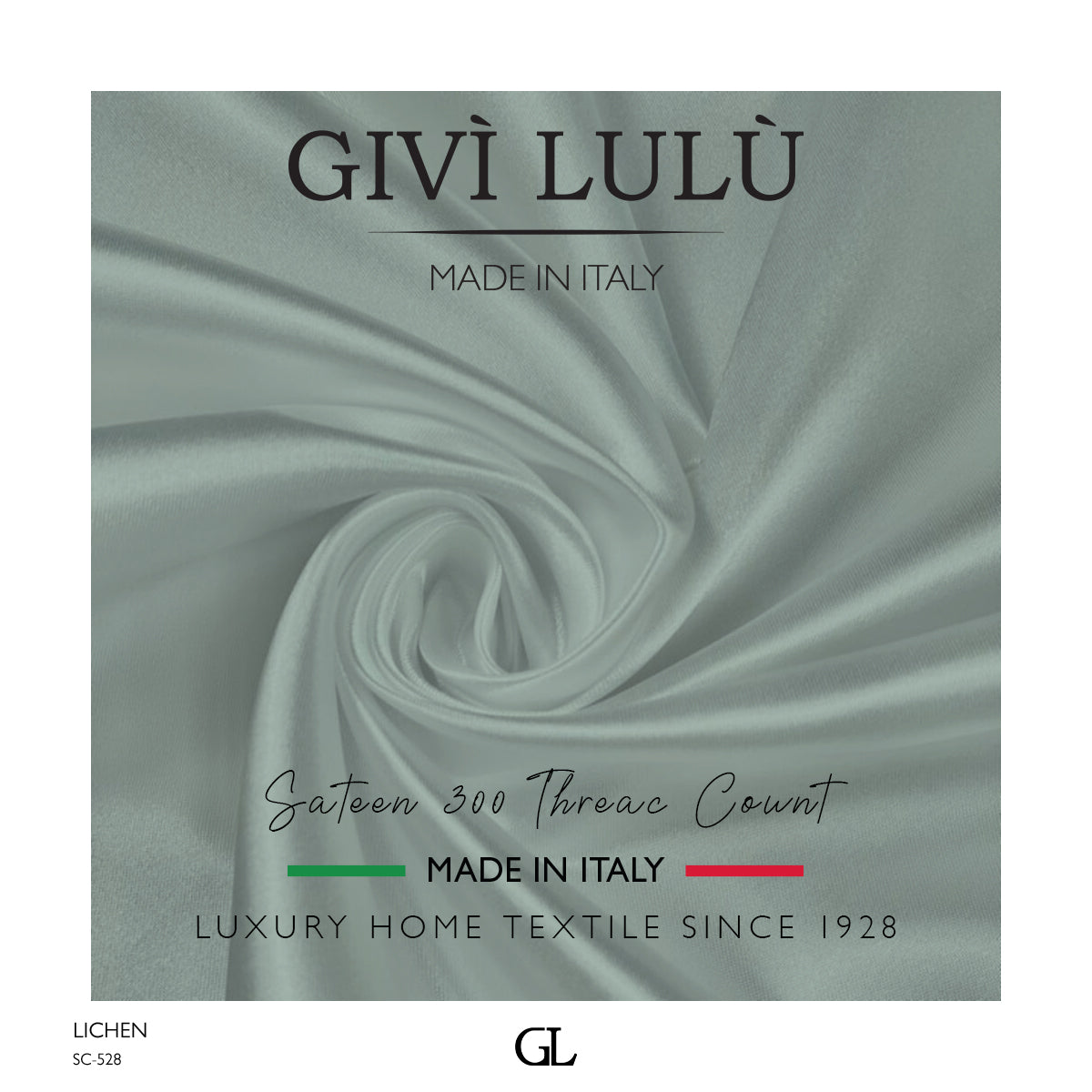300 Thread Count Sateen Fabrics - LICHEN