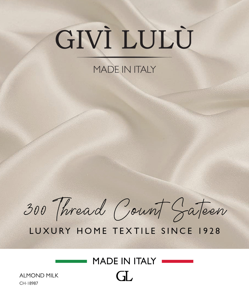 300 Thread Count Sateen Fabrics - ALMOND MILK