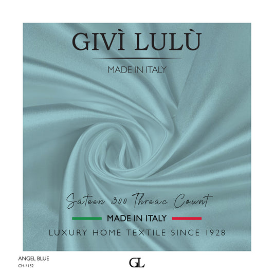 300 Thread Count Sateen Fabrics - ANGEL BLUE