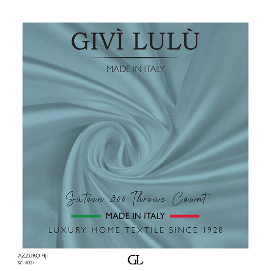 300 Thread Count Sateen Fabrics - azzuro fiji