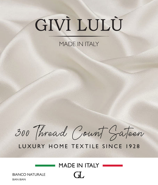300 Thread Count Sateen Fabrics - BIANCO NATURALE