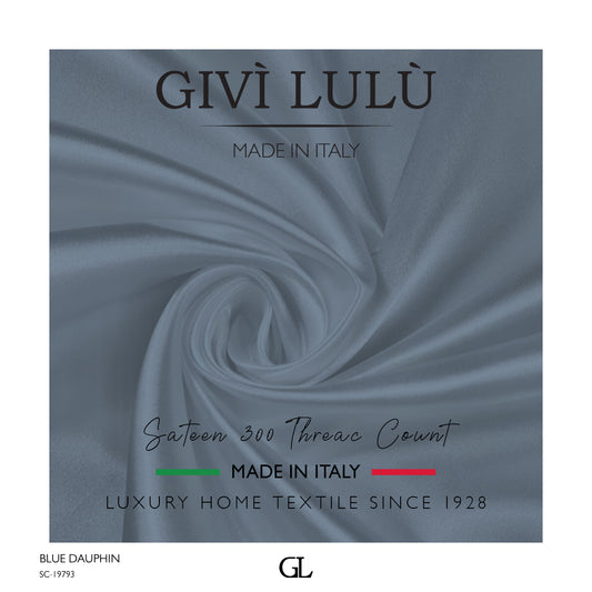 300 Thread Count Sateen Fabrics - BLUE DAUPHIN