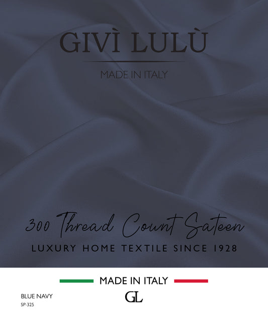 300 Thread Count Sateen Fabrics - Blue Navy