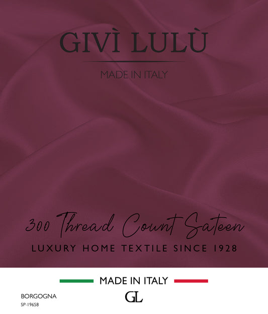300 Thread Count Sateen Fabrics - borgogna