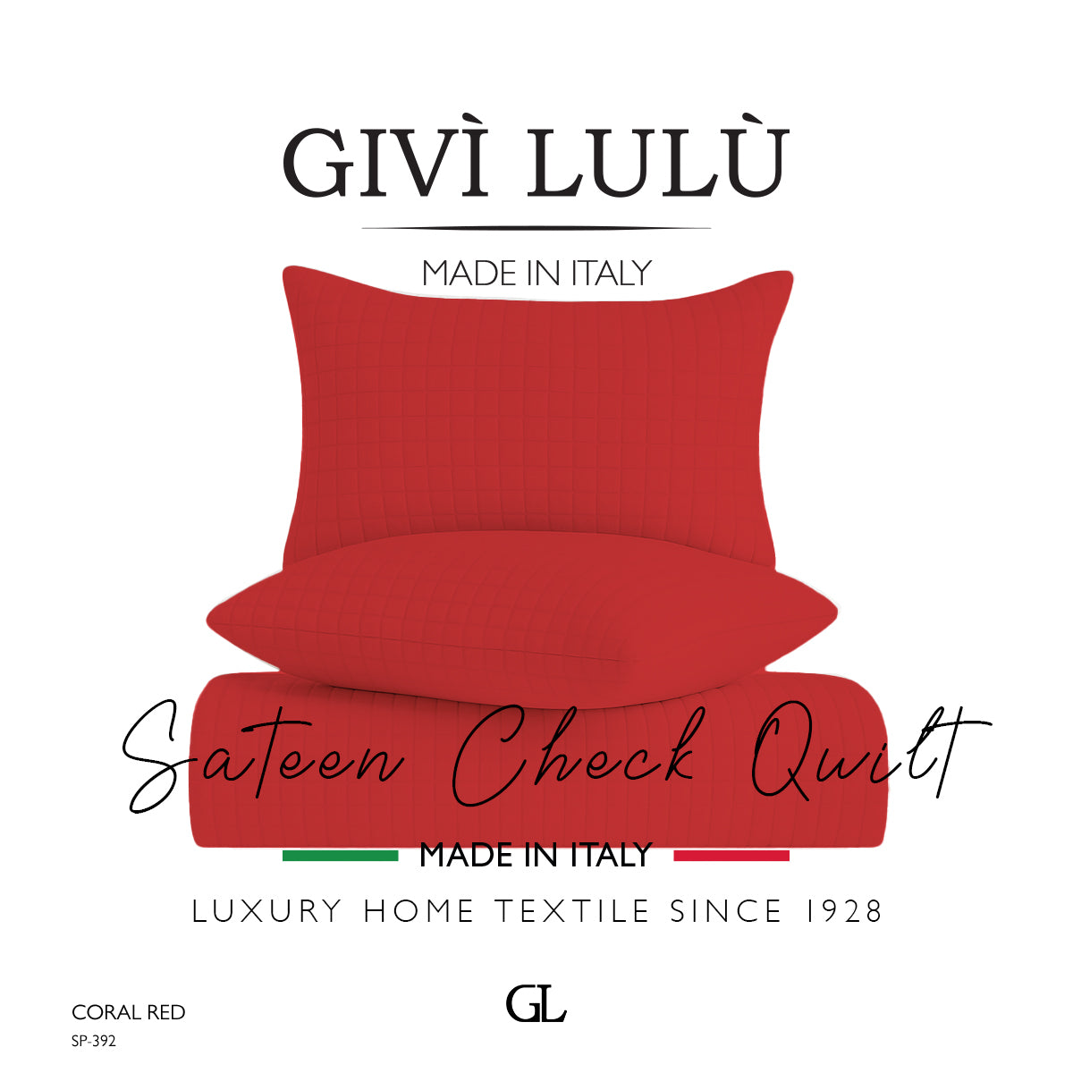 Check Quilt Summer - CORAL RED