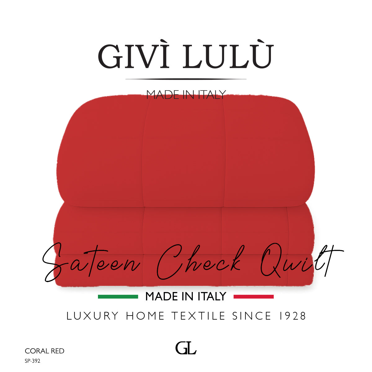 Check Quilt Winter - CORAL RED
