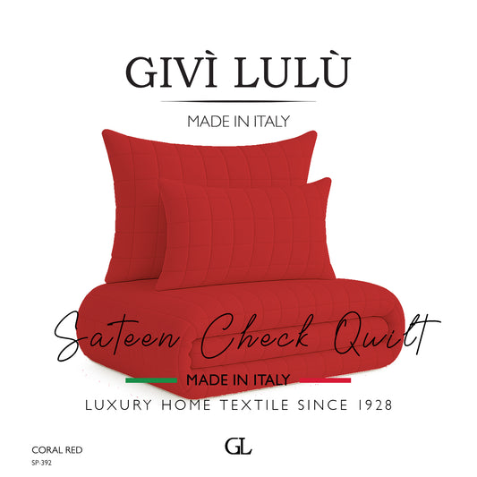 Check Quilt Mid Season - CORAL RED