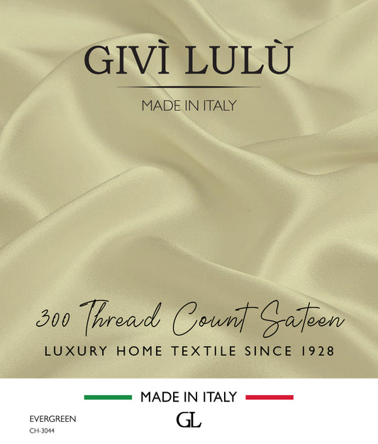 300 Thread Count Sateen Fabrics - EVERGREEN