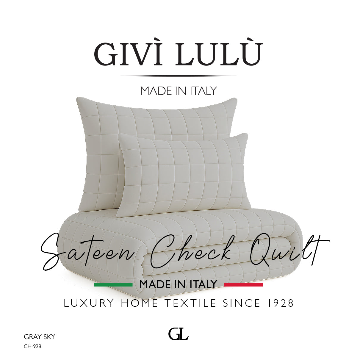 Check Quilt Mid Season - GRAY SKY
