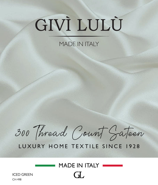 300 Thread Count Sateen Fabrics - ICED GREEN
